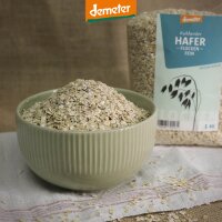 Schale mit Haferflocken fein