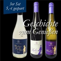 3 Flaschen Wein auf schwarzem Hintergrungd. Auf den Flaschen sind die Bilder von Preußischen Adligen.